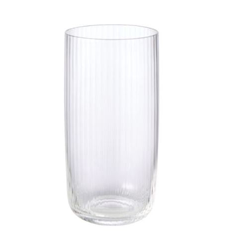 DAVIS & WADDELL RIBBED HIGHBALL SET/4 CLEAR 7.4X15CM/500ML