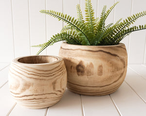 Pot/Planter - Leilani - Timber Large / small - Natural - 23x17/15x13