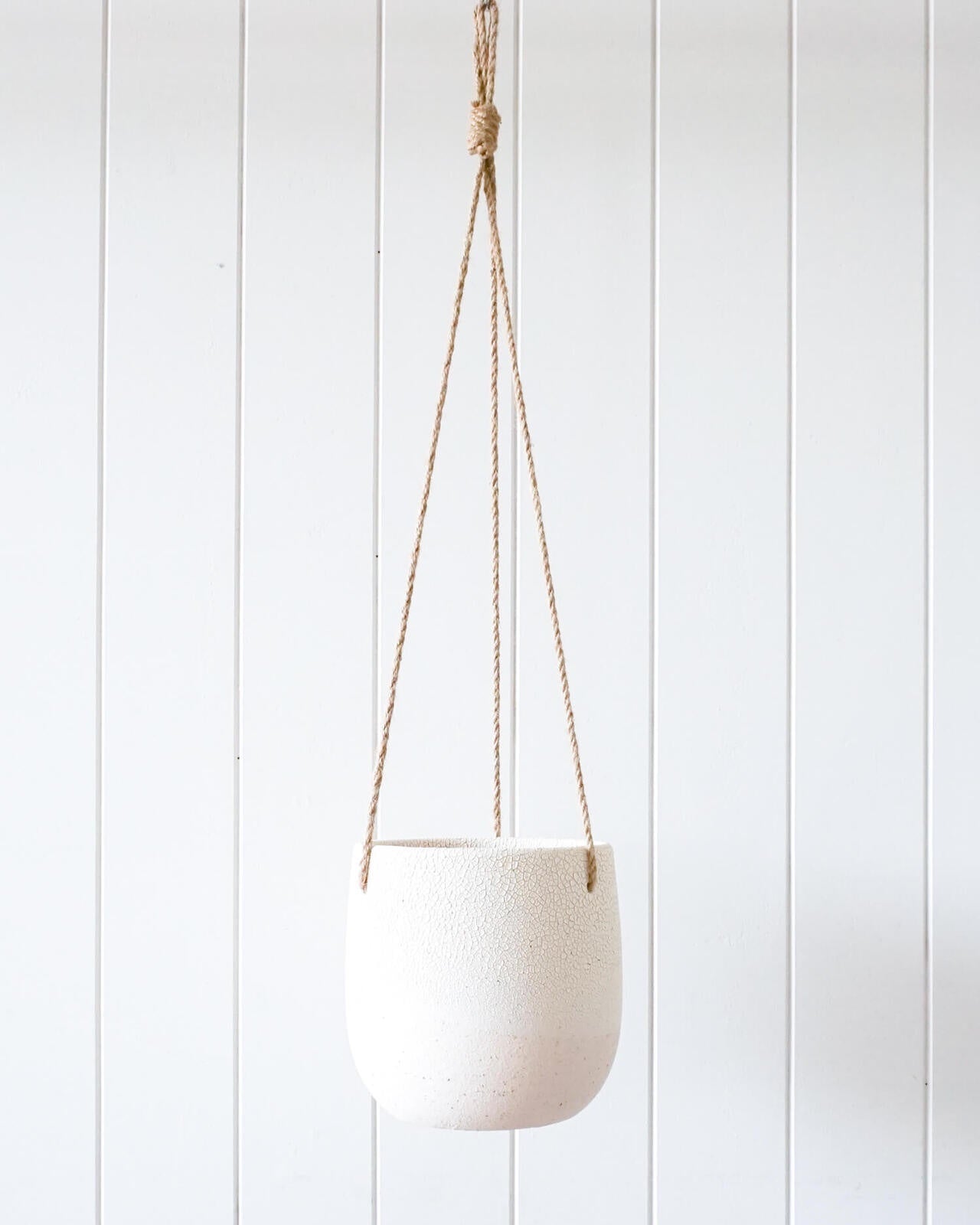 Hanging Pot/Planter - Rosie - Medium - Off White/ Blush - 16.5x16.5x16.5