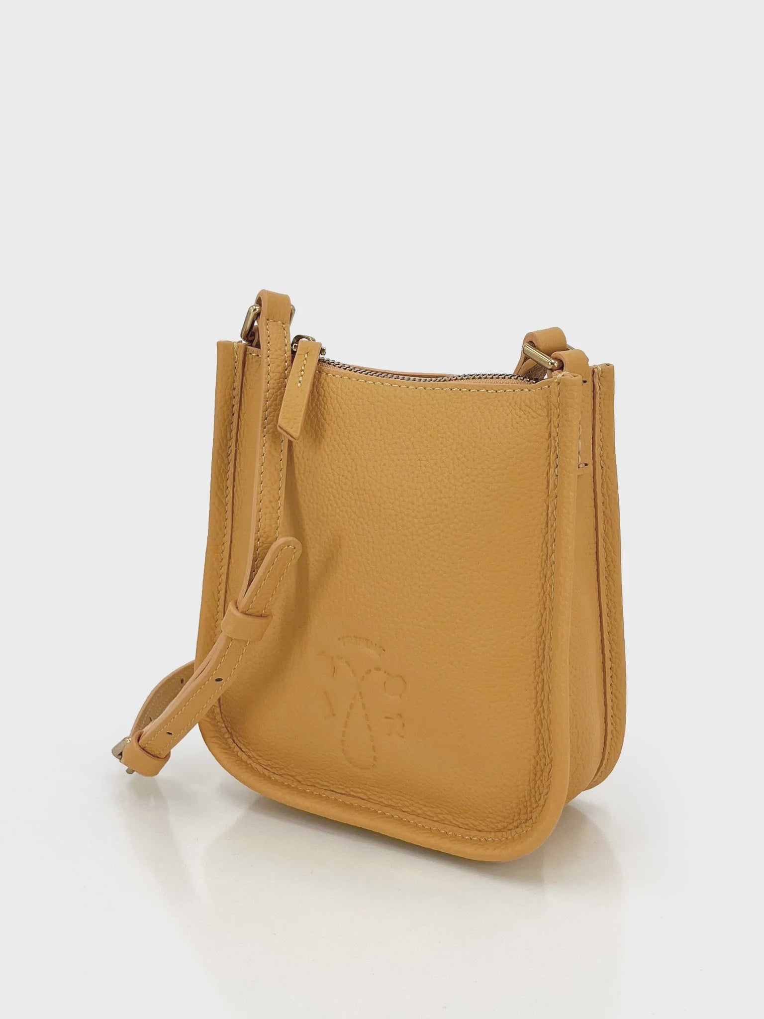 Small Leather Crossbody Bag - Mustard