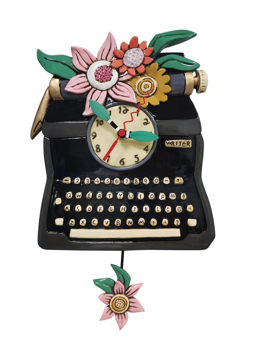 Black Vintage Writer Clock