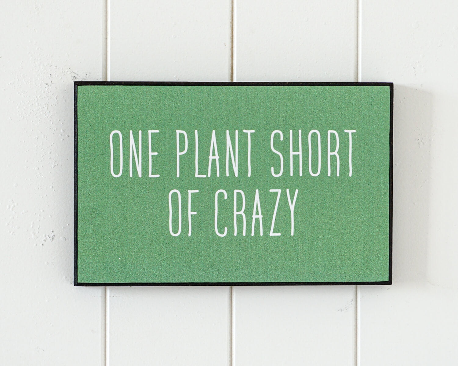 Wall Quote - One Plant Short of Crazy - 25x16