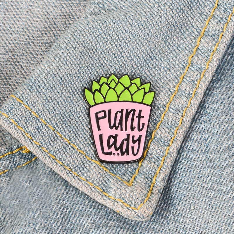 Plant Lady Enamel Pin