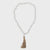 SAFFRON WOODEN HANGING BEADS 53CM WHITE