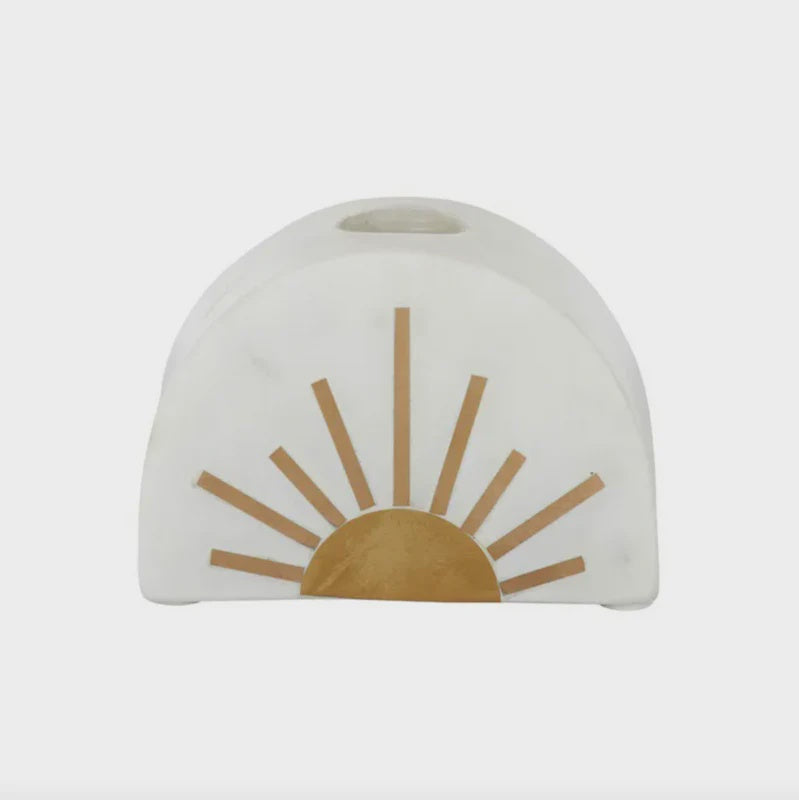 Sol Marble Inlay Candle Holder