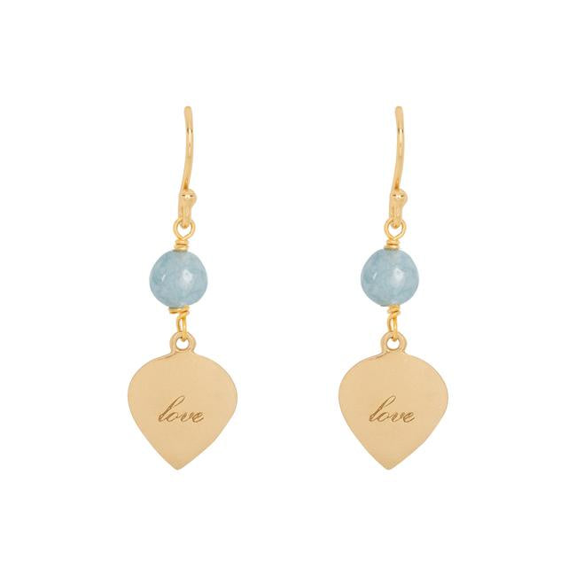 Ally Earring Sky Blue Smooth - Yellow Gold