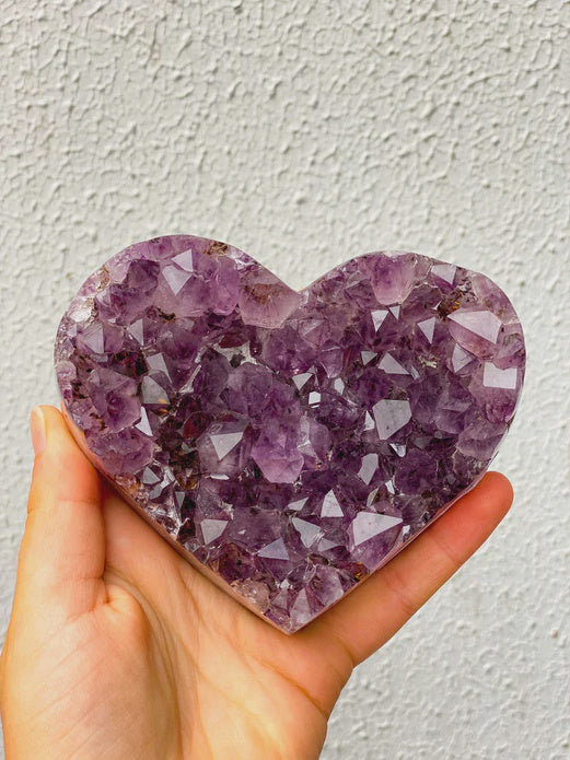 Amethyst Cluster Heart ACH8