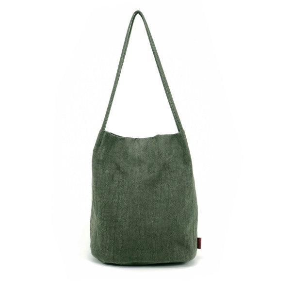 Linen Long Handle Bag - Green