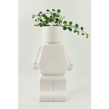 Block Man Planter White 22cm