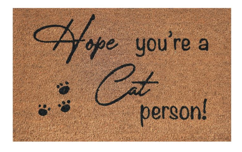 Cat Person Doormat Black 45x75cm
