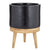 Heal pot on stand BLACK
