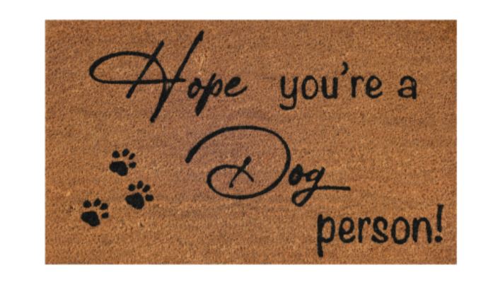 Dog Person Doormat Black 45x75cm