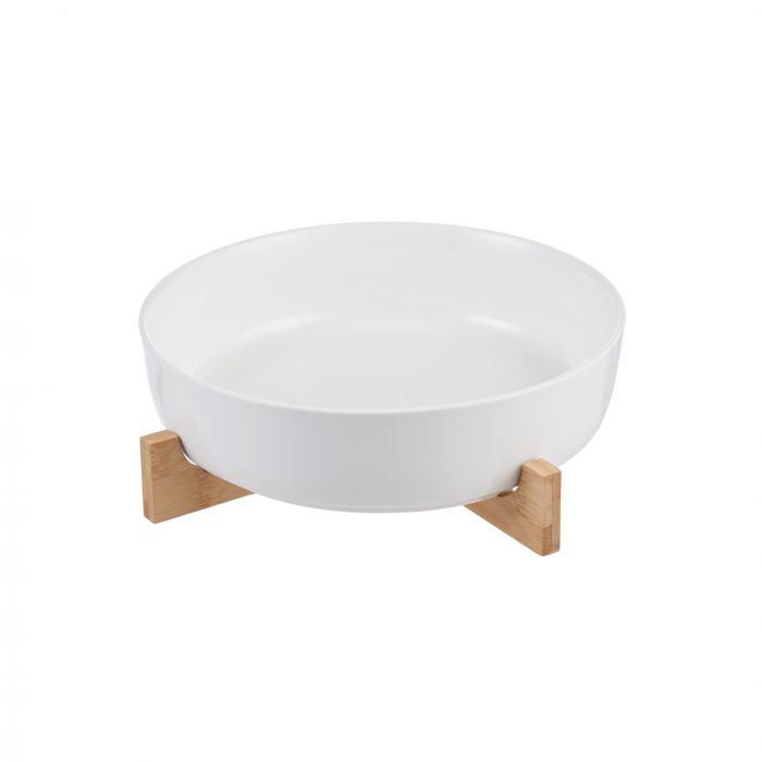 TS Luna Serving Bowl & Stand WHT