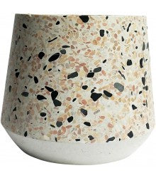 Terrazzo planter beige and pink 14cm