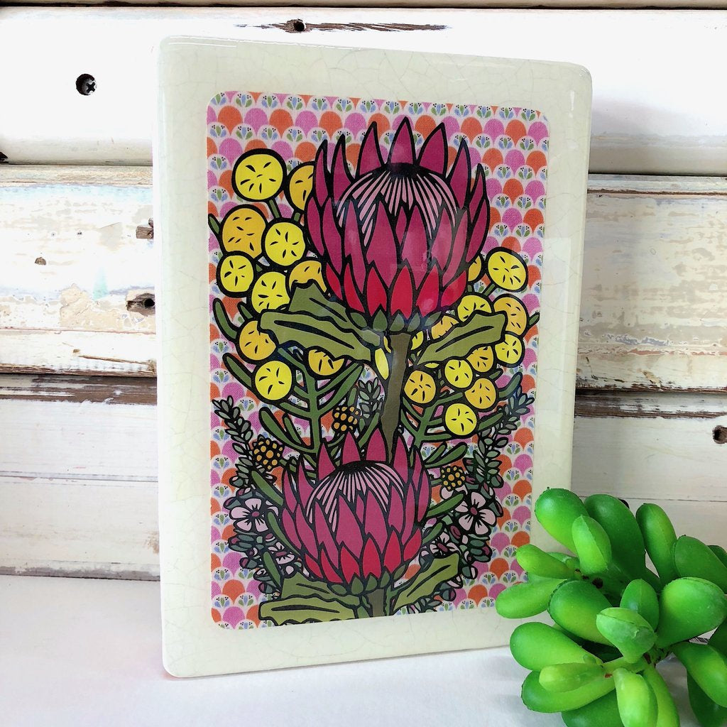 Medi Woodblock Wall Art - Wildflower Bunch