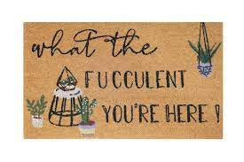 What the Fucculent Doormat Black 45x75cm