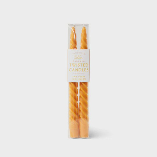 10'' Tall Golden Twisty Taper Candles, 2Pk