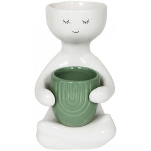 Person Holding a Pot Planter Green