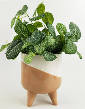 Avery Dot Planter with Legs Beige Med 16