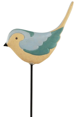 Bird Garden Charm on stick - blue (31cm)