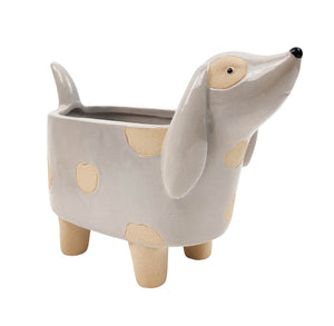 Dog Planter Grey Sm 12cm