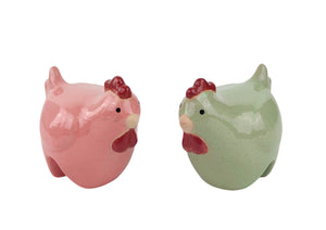 Chicken Pot Hanger Pink & Green 9cm