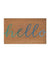 Hello Doormat Green & Blue 45x75cm