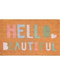Hello Beautiful Doormat Colourful