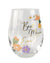 Best Mum Ever Floral Wine Glass Colourful
