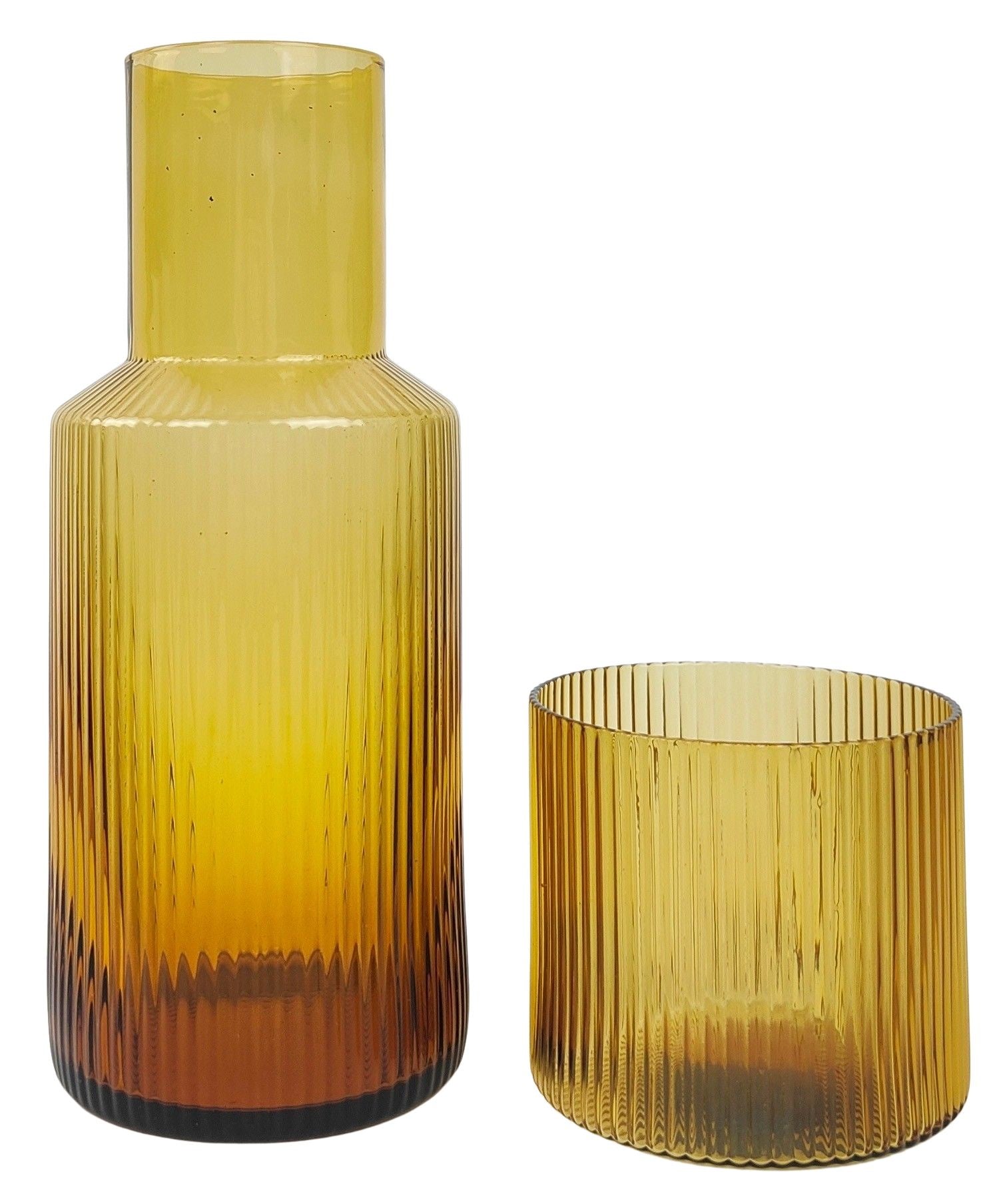 Andre Ripple Amber Carafe Set