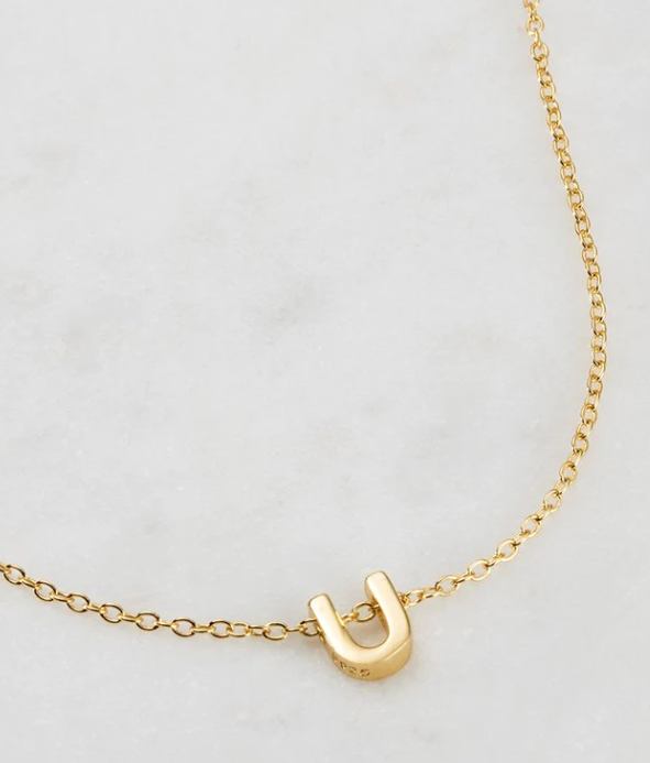 Letter Necklace (gold) - U